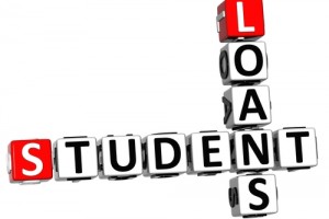 Student Loan block letters on white background