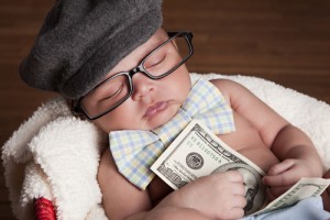 make money- baby holding money