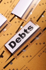 Debts tab on file folder