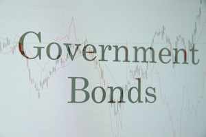 Government Bonds with graph behind